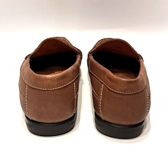Johnston &amp; Murphy Brown Soft Sheepskin Leather Tassel Loafers Men's Size 9.5M