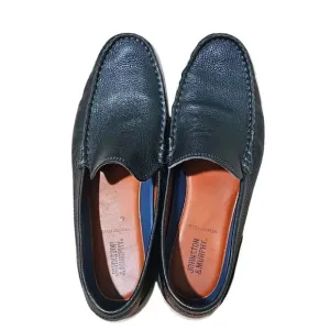 Johnston &amp; Murphy Men Size 9 1/2 Black Tan Lined Nubuck Slip On Classic Loafers