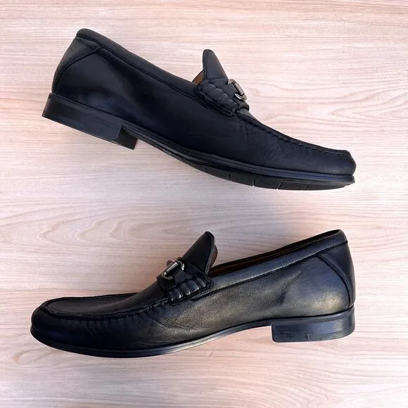Johnston &amp; Murphy Men's Black Baldwin Horse bit Sheepskin loafers, Size 11.5