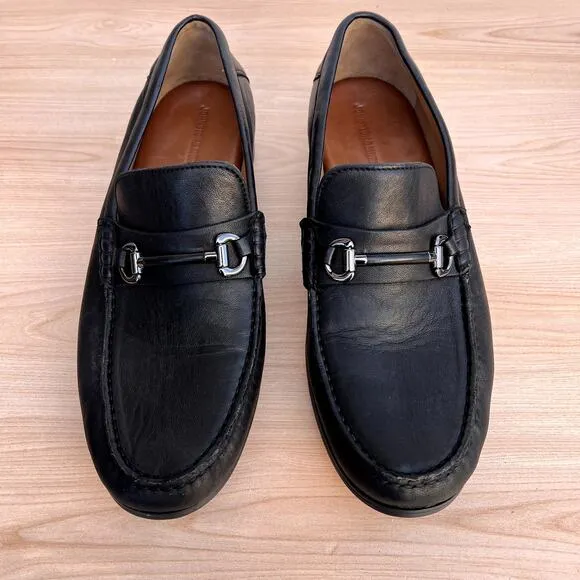 Johnston &amp; Murphy Men's Black Baldwin Horse bit Sheepskin loafers, Size 11.5