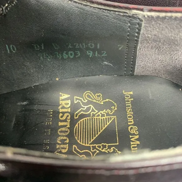 Johnston‎ Murphy Aristocraft Shoes Mens 10 Red Burgundy Leather Buckle Loafers