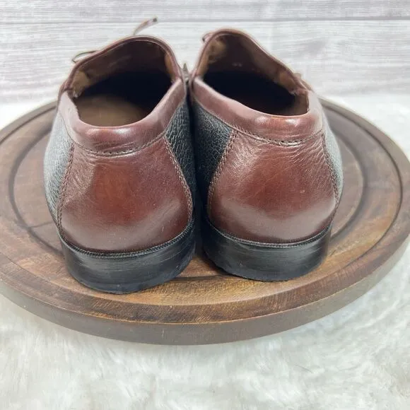 Johnston Murphy Black Cherry Brown Tassel Loafers Slip On Shoes Size 8W
