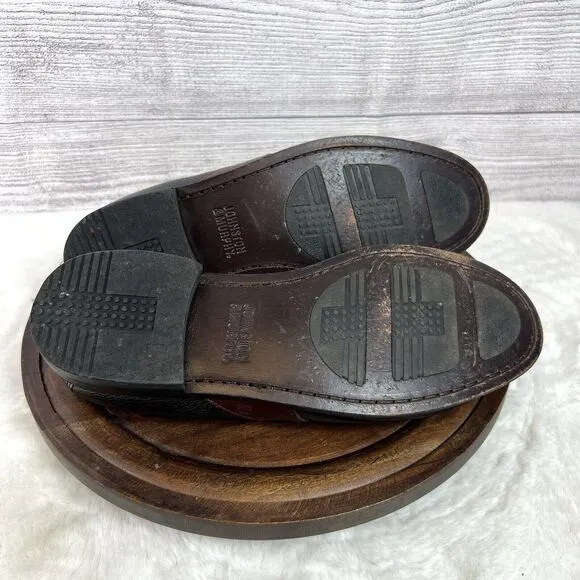 Johnston Murphy Black Cherry Brown Tassel Loafers Slip On Shoes Size 8W