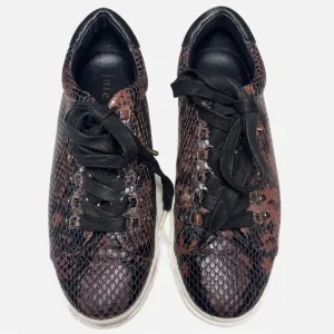 Joie Handan Snake Embossed Leather Sneakers Size 38 Women US Size 8