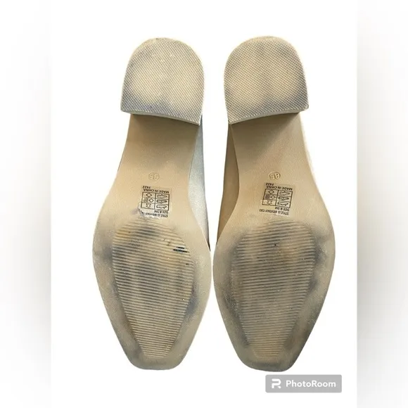 Joie Shoes Womens 8.5M Wevenly Pump Loafers Slip On Beige Suede Block He…​