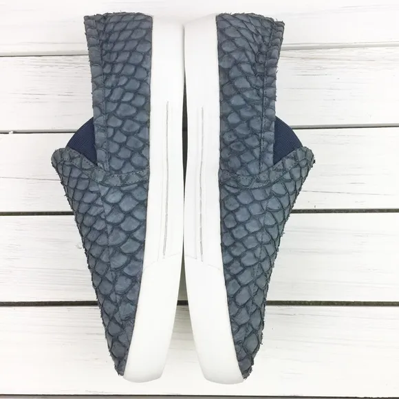 Joie Snake Embossed Leather Slip On Sneakers 41