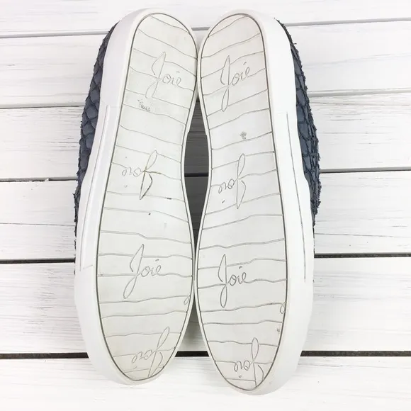 Joie Snake Embossed Leather Slip On Sneakers 41
