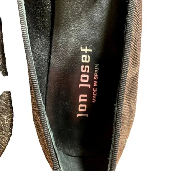 Jon Josef Gatsby Loafers Womens 7 M Black Shimmer Leopard Hologram Flats RARE