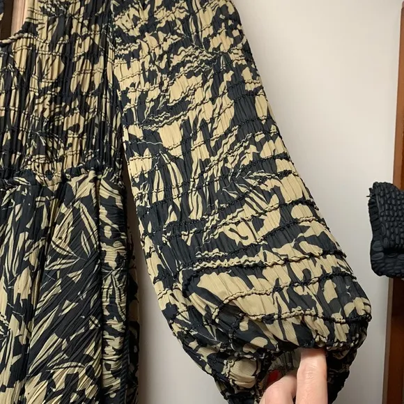 Jonathan Simkhai Tiff printed plissé-georgette maxi dress size 4