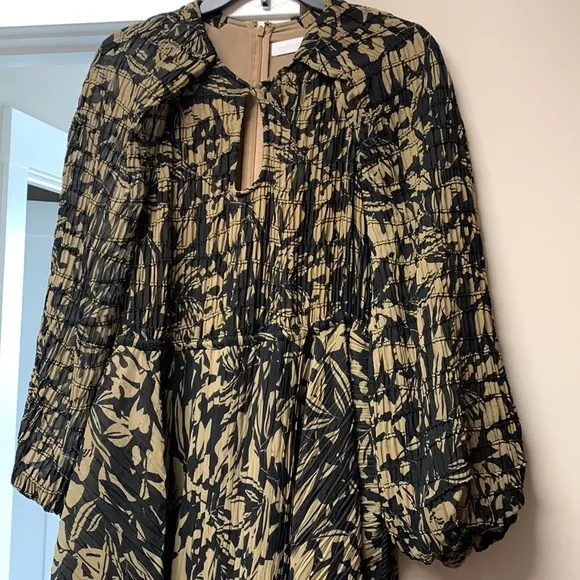 Jonathan Simkhai Tiff printed plissé-georgette maxi dress size 4