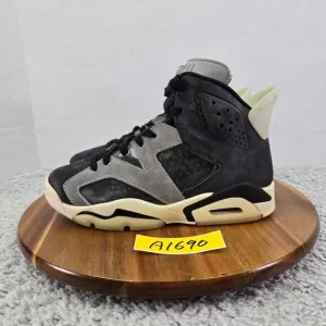 Jordan 6 Retro Tech Chrome Grey Black Casual Sneakers Womens size 6 CK6635-001