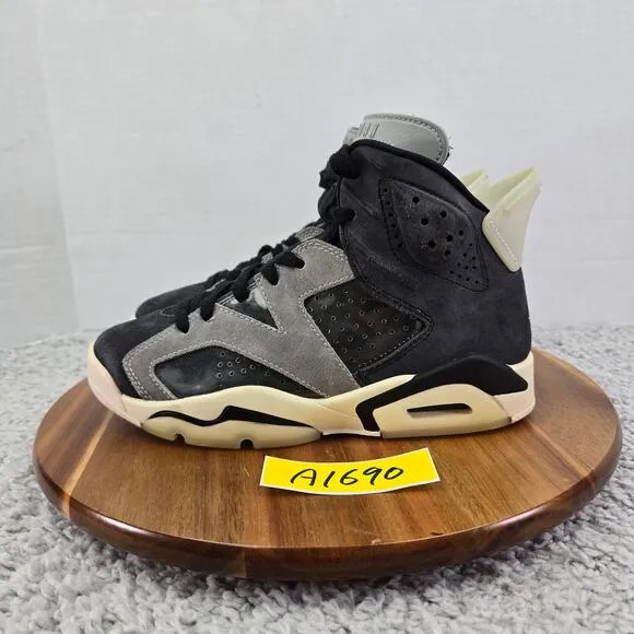 Jordan 6 Retro Tech Chrome Grey Black Casual Sneakers Womens size 6 CK6635-001