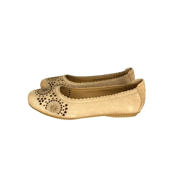 Josef Seibel Pippa 31 Cream (buff) Ballet Flats Size 6/37 W/ Air Padded Insole