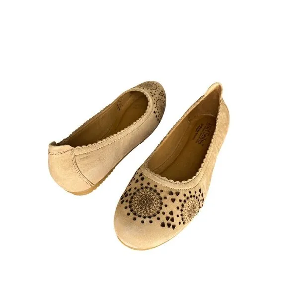 Josef Seibel Pippa 31 Cream (buff) Ballet Flats Size 6/37 W/ Air Padded Insole