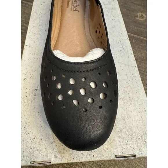 Josef‎ Seibel Pippa Ballet Flat Womens Shoes Size EU 41 US 10 Die Cut Black