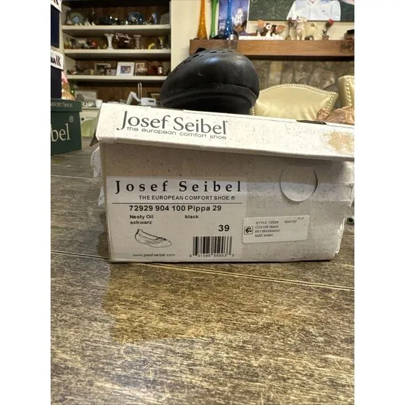 Josef‎ Seibel Pippa Ballet Flat Womens Shoes Size EU 41 US 10 Die Cut Black