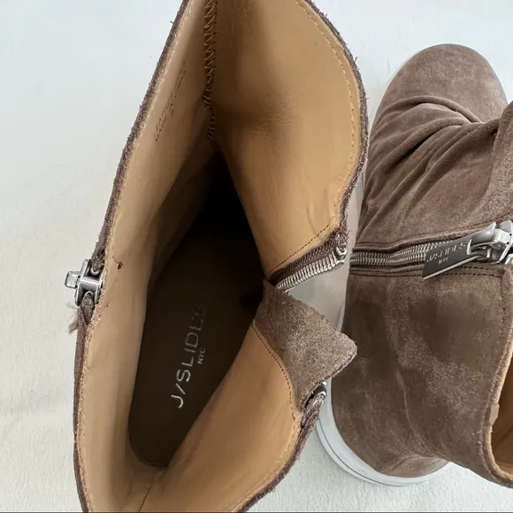 J/Slides Nila Taupe Suede Bootie Size 8