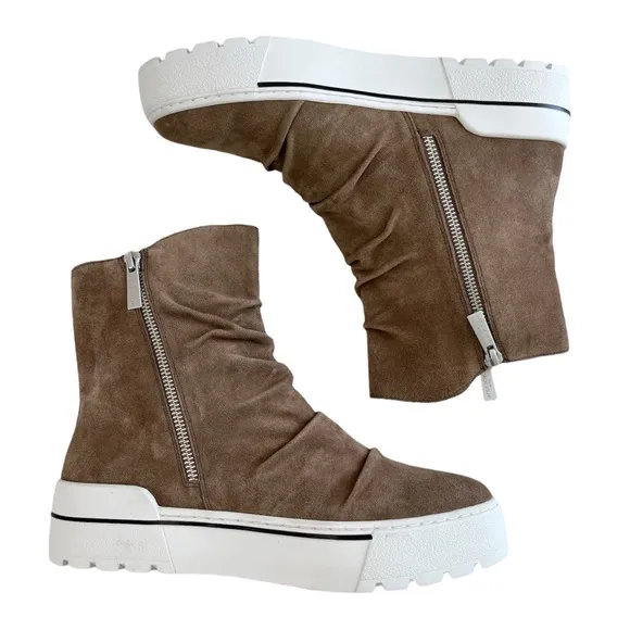 J/Slides Nila Taupe Suede Bootie Size 8