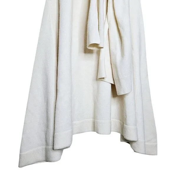 JW Anderson Cream Tie Front Wool Handkerchief Hem Midi Sweater Dress
