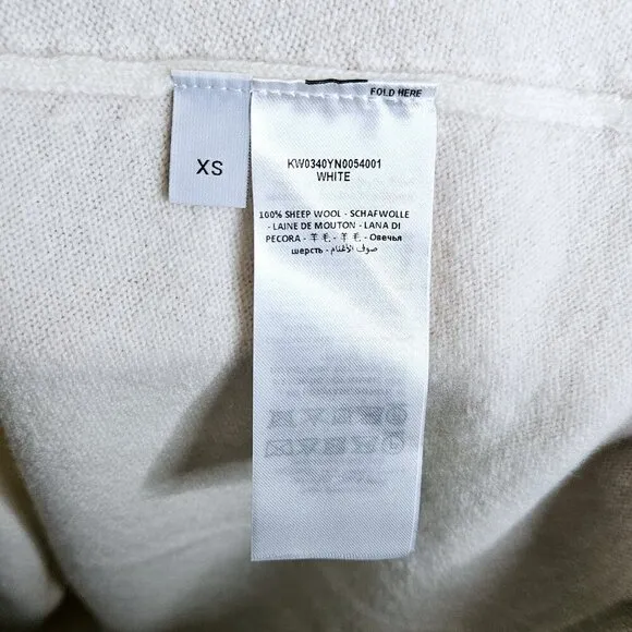 JW Anderson Cream Tie Front Wool Handkerchief Hem Midi Sweater Dress