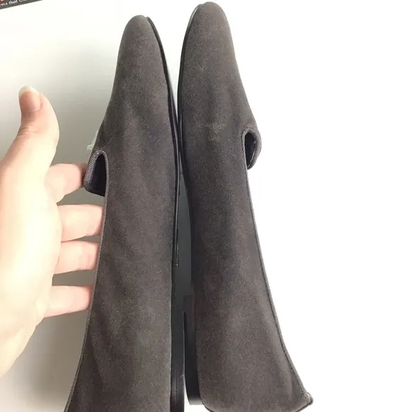 Kalaca Skull Flats 39 Gray Velvet Loafer Driving