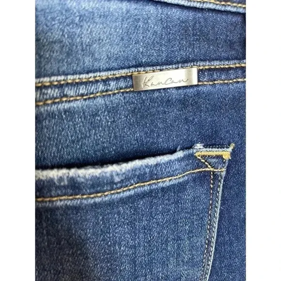 KanCan Quinn Mid Rise Ankle Flare Jeans Raw/Split/Frayed hem size 29