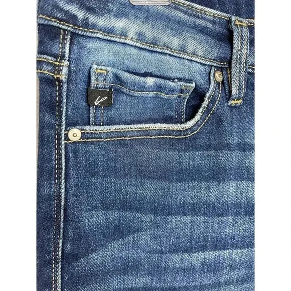 KanCan Quinn Mid Rise Ankle Flare Jeans Raw/Split/Frayed hem size 29