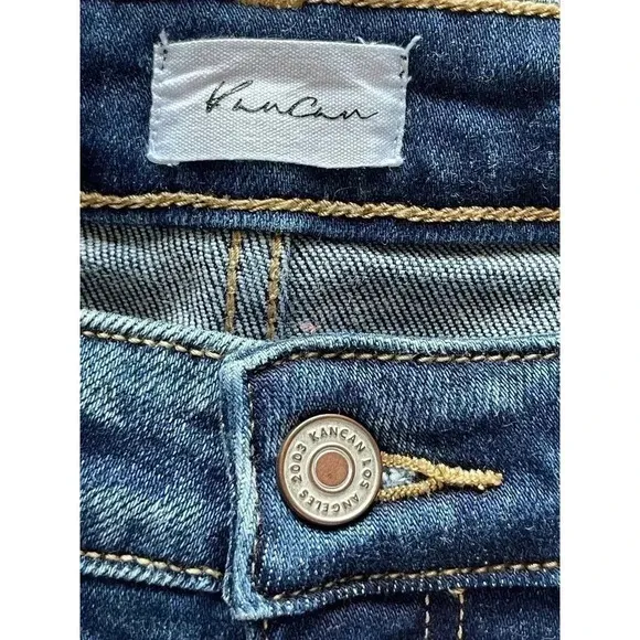 KanCan Quinn Mid Rise Ankle Flare Jeans Raw/Split/Frayed hem size 29