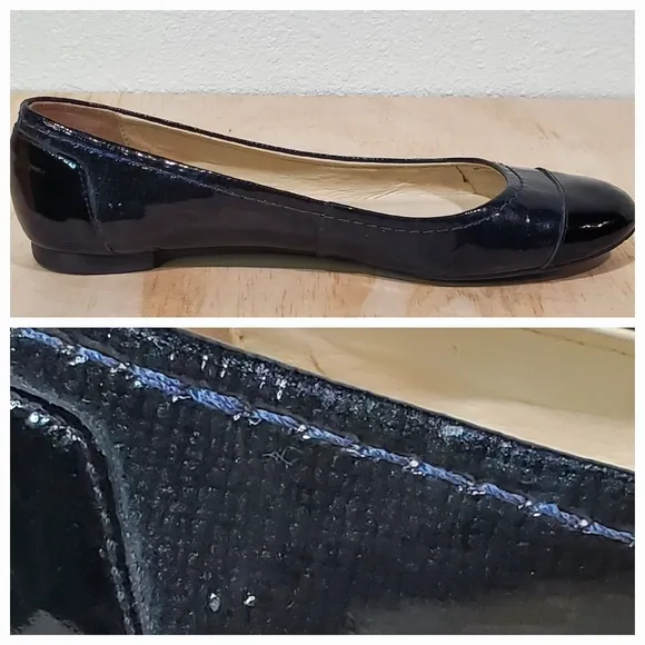 Kate Spade Black Cambridge Patent Leather Ballet Flats 7.5