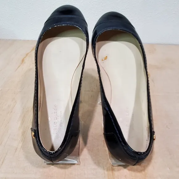 Kate Spade Black Cambridge Patent Leather Ballet Flats 7.5