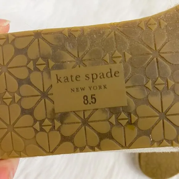Kate Spade Cream Dahlia Espadrille Flat Loafers w Floral Embroidery Size 8.5