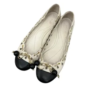 Kate Spade RARE Bauble Black Cap Toe Ballet Flats 6.5