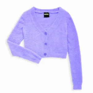 [katie j] fuzzy mara crop cardigan periwinkle XL