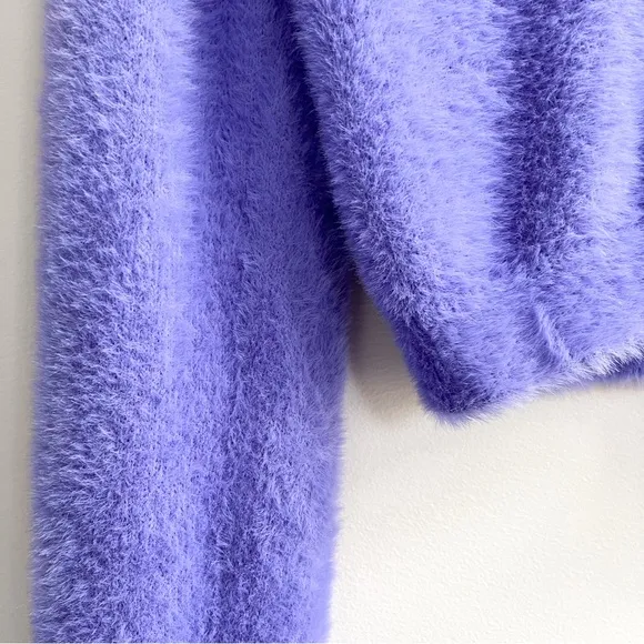[katie j] fuzzy mara crop cardigan periwinkle XL