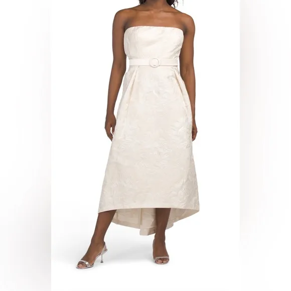 KAY UNGER Bella Strapless Hi-lo Hem Gown   free Gorjana earrings ($80)