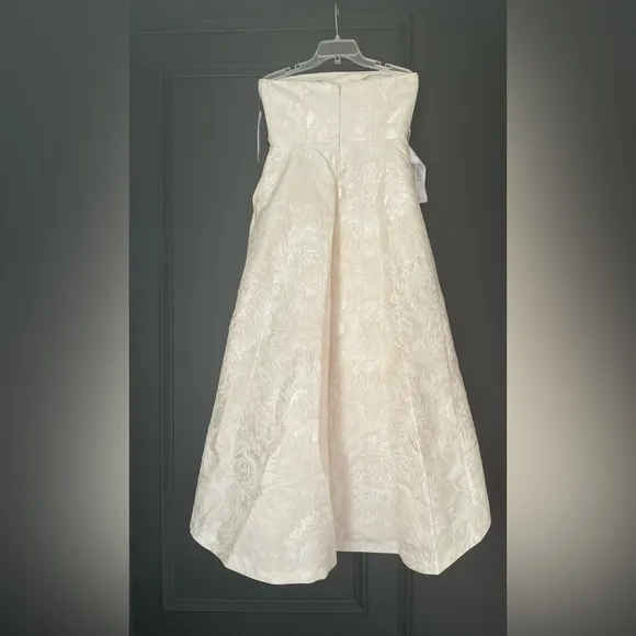 KAY UNGER Bella Strapless Hi-lo Hem Gown   free Gorjana earrings