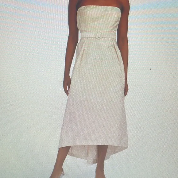 KAY UNGER Bella Strapless Hi-lo Hem Gown   free Gorjana earrings