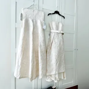 KAY UNGER Bella Strapless Hi-lo Hem Gown   free Gorjana earrings
