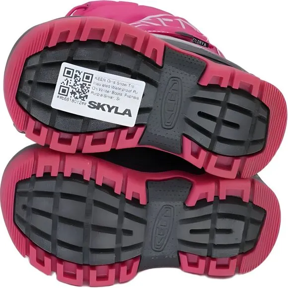 KEEN Girls Insulated Waterproof Winter Boots, Fuchsia/Silver, Size 8 Toddler
