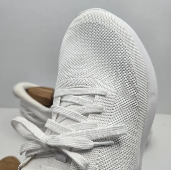 Kizik | Athens triple white knit sporty slip-on sneakers | MENS 8.5 (Wide)