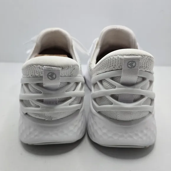 Kizik | Athens triple white knit sporty slip-on sneakers | MENS 8.5 (Wide)