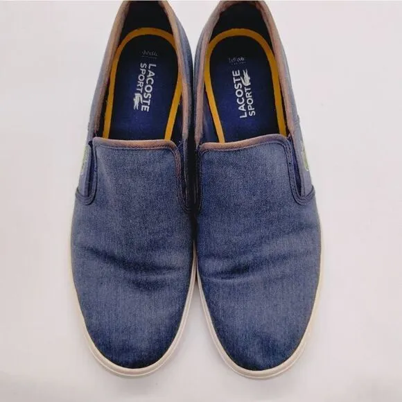 Lacoste Gazon Sport Casual Slip On Sneakers Mens Size 13 Blue Mens Shoes Loafers