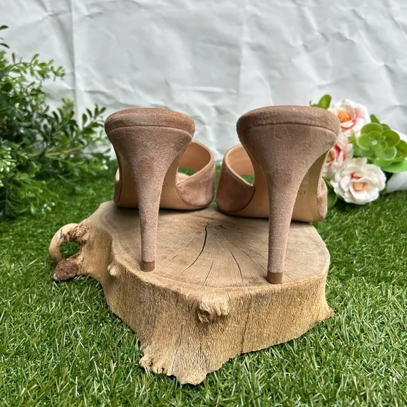 L'AGENCE Open Toe Sandal Lolita Suede Mules Cappuccino size11 US 10.5 new