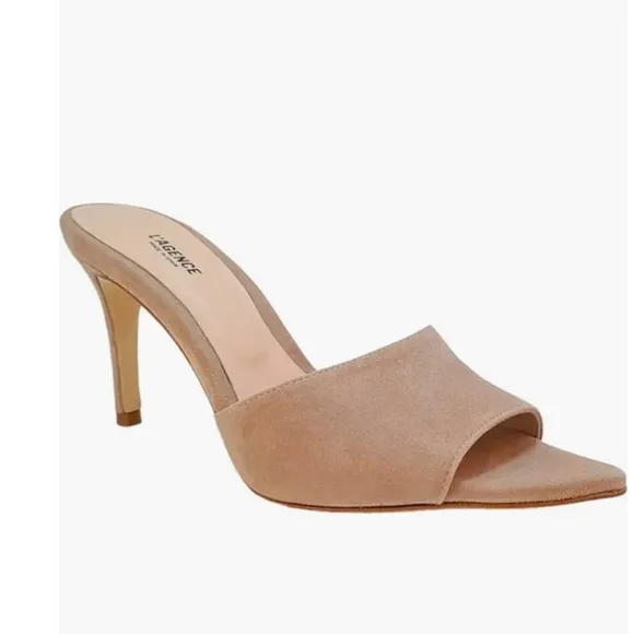 L'AGENCE Open Toe Sandal Lolita Suede Mules Cappuccino size11 US 10.5 new