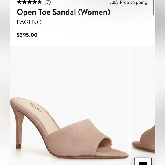 L'AGENCE Open Toe Sandal Lolita Suede Mules Cappuccino size11 US 10.5 new