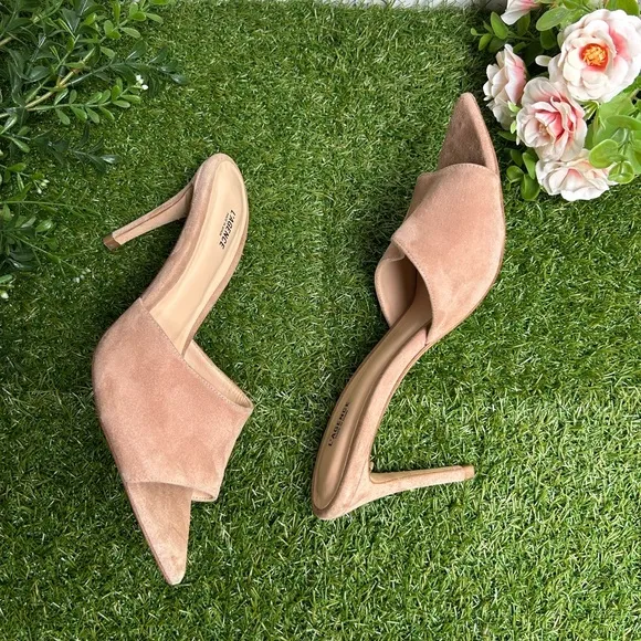 L'AGENCE Open Toe Sandal Lolita Suede Mules Cappuccino size11 US 10.5 new