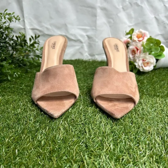 L'AGENCE Open Toe Sandal Lolita Suede Mules Cappuccino size11 US 10.5 new