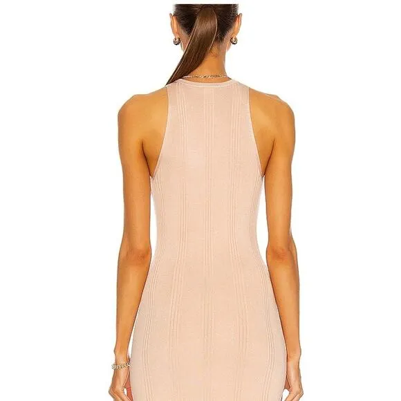 L'AGENCE Shelby Knit Bodycon Midi Dress Size Medium Petal Pink Sleeveless