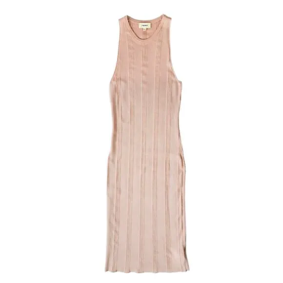 L'AGENCE Shelby Knit Bodycon Midi Dress Size Medium Petal Pink Sleeveless