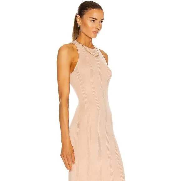 L'AGENCE Shelby Knit Bodycon Midi Dress Size Medium Petal Pink Sleeveless